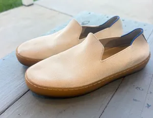 Rothy’s Woman Slip-On Canvas Shoes in Beige with Gum Sole thumbnail 1