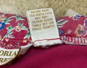 Victoria’s Secret gold label magenta pink floral lined print Henley women’s M/L thumbnail 6