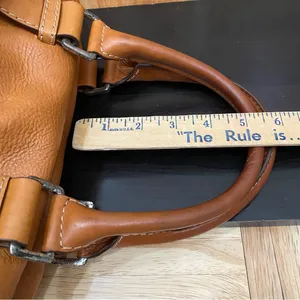 MICHAEL Michael Kors Brookville Update Cognac Brown Leather Medium Bowling Bag thumbnail 10