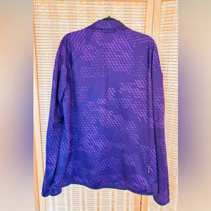 Under Armour dark purple sports athletic breathable jersey stretch top shirt szM thumbnail 3