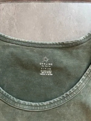 OFFLINE by Aerie Cropped Scoop-neck Tank — Mineral-washed Green thumbnail 4