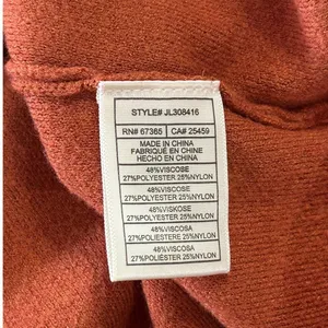 Betsey Johnson Knit Sweater Dress Fall Burnt Orange Puff Sleeve Midi L thumbnail 8
