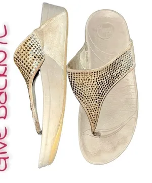 Fitflop Rhinestone Platform Flip Flops Size 9 thumbnail 1