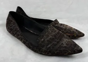 ALDO Leopard Print Metallic Pointed Toe Flats‎ Gold Bronze Size 9 Womens thumbnail 1
