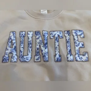 NWOT “Auntie” Crewneck Sweatshirt Tan thumbnail 2