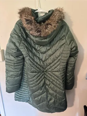 Land’s End plush puffer coat metallic green thumbnail 6