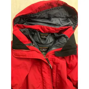 LL Bean‎ Womens Red Hooded Parka Jacket Size Medium Outdoor Outfitters thumbnail 6