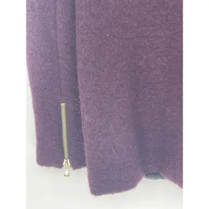 Forever21 Moto Wool Jacket Womens Size L Burgundy, Gold Zipper‎ thumbnail 6