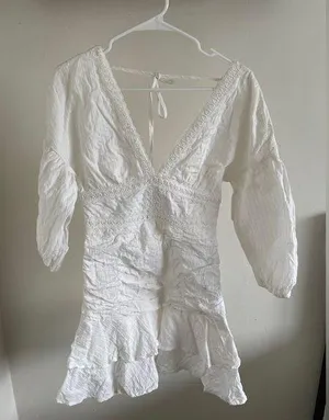 House of Chic White Embroidered Mini Dress thumbnail 1