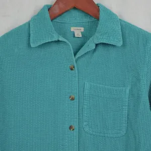 LL Bean Women's Corduroy Relaxed Button Down Heavy Shirt Small thumbnail 8