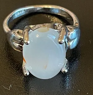 Opal stone silver plated woman ring size 5.75 thumbnail 2