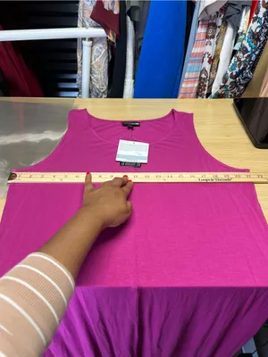 ANTTHONY Original Magenta Draped Handkerchief Hem Sleeveless‎ Maxi Dress XL NWT thumbnail 9