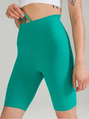 Lululemon Wunder Train High Rise 8” Shorts in Maldives Green thumbnail 1
