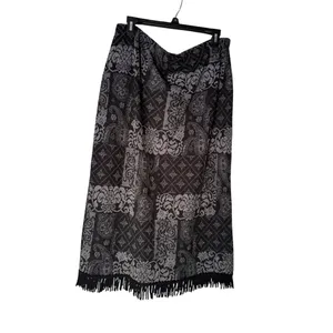 Lennie for Nina Lenoard‎ Sweater/Skirt 2pc set Gray Fringes Women's XL thumbnail 5