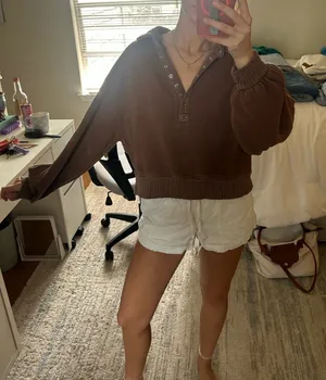 Aerie Snap Sweatshirt Quarter thumbnail 1