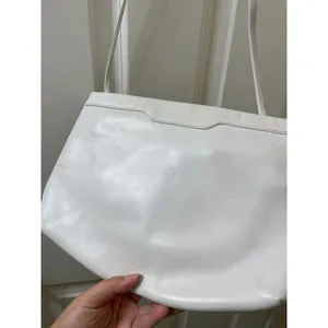 vintage white Salvatore Ferragamo Leather Crossbody Clutch Bag thumbnail 7