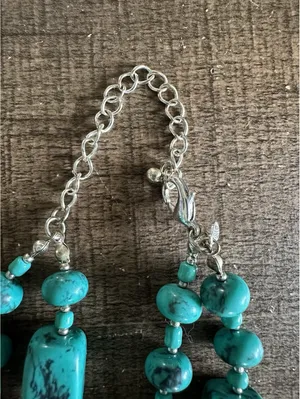 Southwestern Double Strand Turquoise Howlite Magnesite Beaded Statement thumbnail 5
