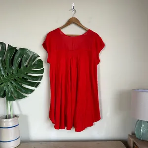 Free People Highland V-Neck Linen Blend Short Sleeve Tunic thumbnail 12