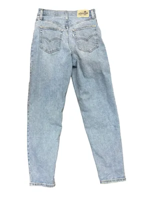 Levi’s SilverTab Mom Jeans Women’s W26 L27 Light Wash Distressed‎ High Rise thumbnail 2