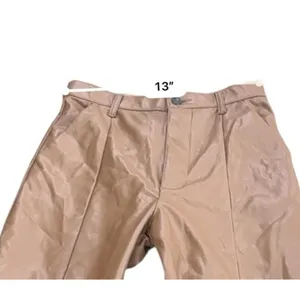 Abercrombie Faux Leather Pants Camel Brown Ultra High Rise Split Hem 4 27 thumbnail 8