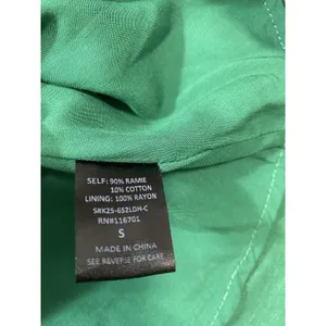 Karlie Emerald V-Neck Ruffle Mini Dress Size S 90% Ramie 10% Cotton 100% Rayón thumbnail 8
