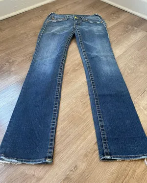 True Religion Billie Straight Leg Jeans Pocket Flap Medium Wash Womens Sz 28 thumbnail 9