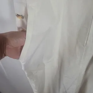 Stoney Clover Lane Target White Linen Blend Overalls with Gold Heart Hardware M thumbnail 7