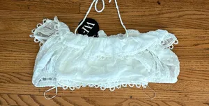 White fox crop top thumbnail 1