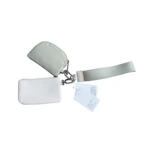 Lululemon Dual Pouch Wristlet Raw‎ Linen White Opal First Edition NWT thumbnail 4