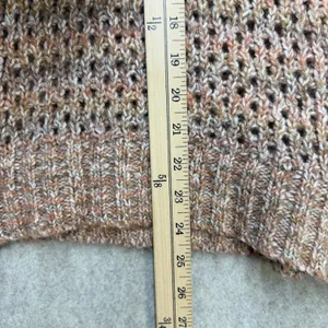 Madewell Sweater Women Large Peach Brown Open Knit Crochet Pullover Boho Coastal thumbnail 5