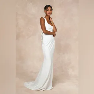 Lulus Romantic Glow White Backless Pearl Bow Maxi Dress thumbnail 4