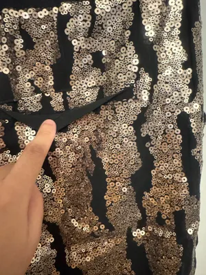 Hei Hei Anthropologie Sequin Drawstring Pants Joggers Gold Black Women's Size M thumbnail 5
