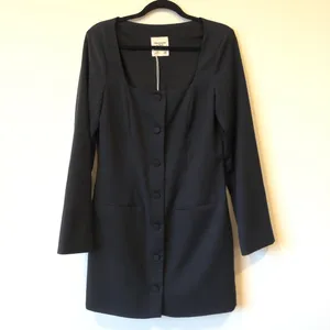 NWT Abercrombie and Fitch Dark Blue Mara Long Sleeve Blazer Dress Size M Tall thumbnail 2