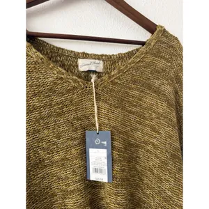 Universal Threads L Women’s Olive Marled 100% Cotton V-Neck Knit Sweater thumbnail 4