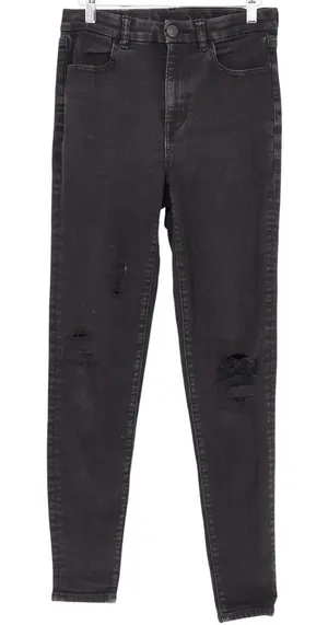 American Eagle Outfitters Skinny Jeans Womens 6 Long Black Denim Distressed thumbnail 1