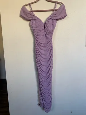 Windsor Lavender Pearl Bodycon Midi Dress NWT XS Bridesmaid Prom Formal thumbnail 4