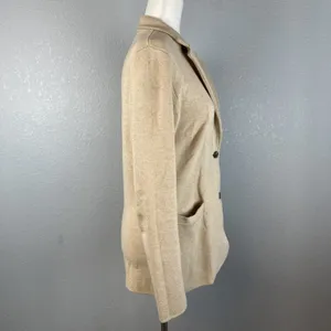 J. Crew Mercantile Womens 2 Button Sweater Blazer Size‎ S Beige 100% Cotton thumbnail 5