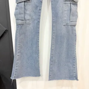 Indigo Rein Light Wash Utility Cargo Flare Jeans Juniors Size 3 thumbnail 3