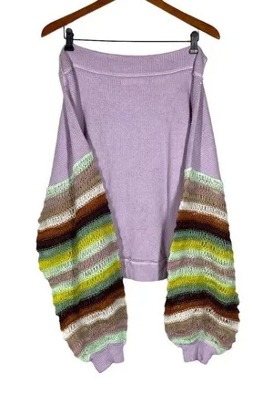 Free People Cha Cha Brushed Knit Stripe Balloon Sleeve Top thumbnail 4