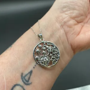Elements Celestial Sterling Silver Pendant On Sterling Silver Cable Chain thumbnail 2