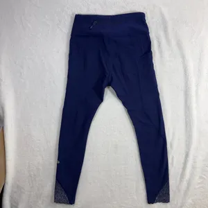Lululemon XS Tight Stuff Navy Blue Reflective‎ Running Night Ankle Legging Gym thumbnail 4