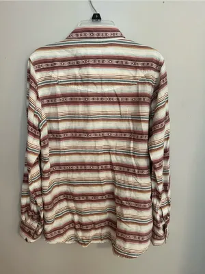 Ariat Striped Western Shirt in Rust, Cream & Teal Accents thumbnail 2