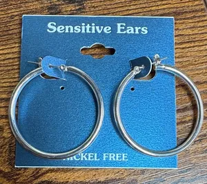 Classic Silver Hoop Earrings for Sensitive Ears thumbnail 1