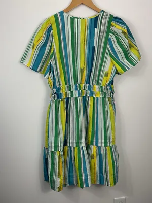 Anthropologie The Somerset Striped Mini Dress Womens Size Large thumbnail 3