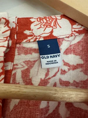Old Navy Orange Floral Blouse thumbnail 3