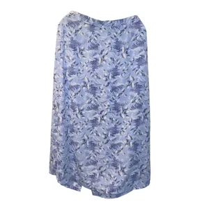 Sag Harbor Women's Blue Tropical Leaf Midi Skirt A-Line Casual Summer Vacation thumbnail 3