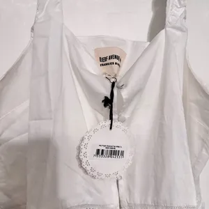 Djerf Avenue Airy Poplin Buttoned Top White Lace thumbnail 10