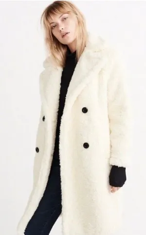 Abercrombie & Fitch Faux Fur Teddy Cozy Coat Medium thumbnail 1