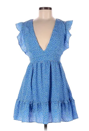 Showpo Blue and White Mini Dress thumbnail 1