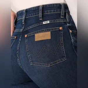 NWT Wrangler Wild West 603 Indigood High Rise‎ Straight Blue Wash Size 25 x 28 thumbnail 2